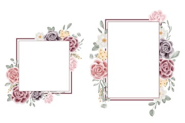 bundle of flower frame rose watercolor
