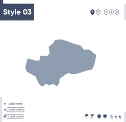 Qom, Iran - map isolated on white background. Outline map. Vector map. Shape map.