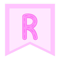 Vector graphics. Children's alphabet, colorful letters Letter R