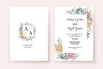 floral blush wedding invitation template