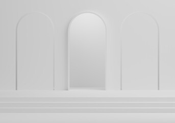 3d rendering illustration arch abstract design premium minimal product display