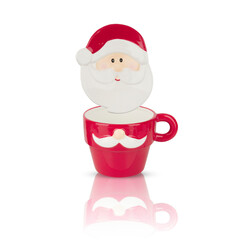 glass santa claus merry christmas isolated on white background with clipping path