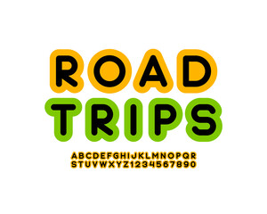 Round font, bold alphabet, modern letters and numbers