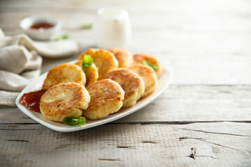 Traditional homemade cottage cheese cakes