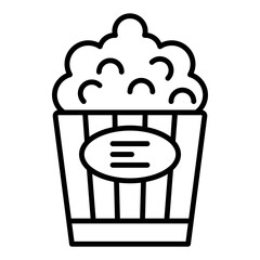 popcorn food icon with paper wrapper