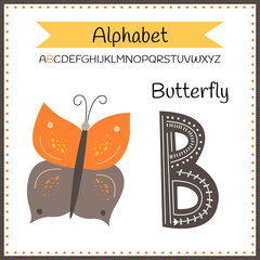 English uppercase alphabet letters on a white background. Letter B. Vector illustration