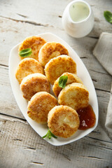 Traditional homemade cottage cheese cakes
