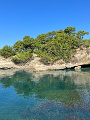 Turquoise sea bay of Mediterranean coast at summer season.