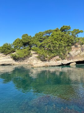 Turquoise sea bay of Mediterranean coast at summer season.
