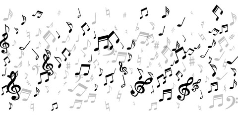 Music note symbols vector illustration. Song