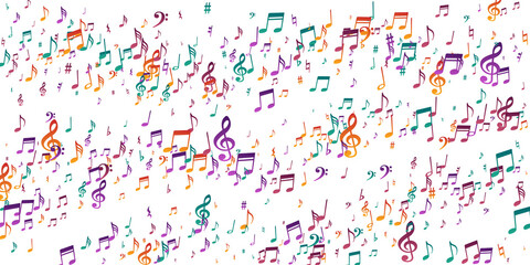 Fototapeta na wymiar Music notes flying vector design. Song notation