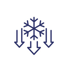 defrost line icon, vector sign