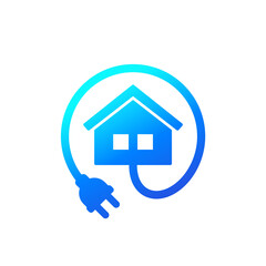 electric home icon with a plug