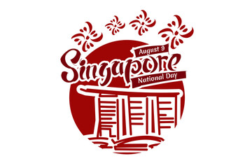 August 9, Singapore national day vector illustration. Suitable for greeting card, poster and banner.