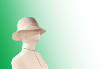 Fashion model hat isolated from the background