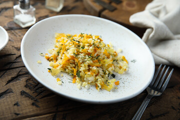 Healthy vegetarian rice with vegetables