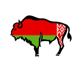 Bison from the Belarusian flag. Vector illustration