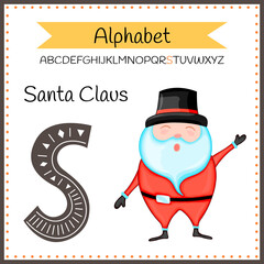 English uppercase alphabet letters on a white background. Letter S. Vector illustration