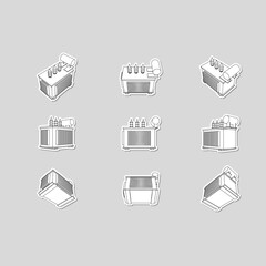 電気工事や工場に使える変圧器のイラストセット