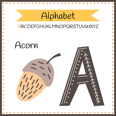 English uppercase alphabet letters on a white background. Letter A. Vector illustration