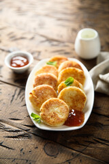 Traditional homemade cottage cheese cakes