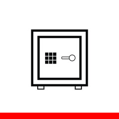 Bank safe vector icon. Safe for storing documents, money. For your design. line icon vector