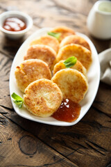 Traditional homemade cottage cheese cakes