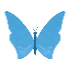 Colorful butterfly watercolor vector illustration. 