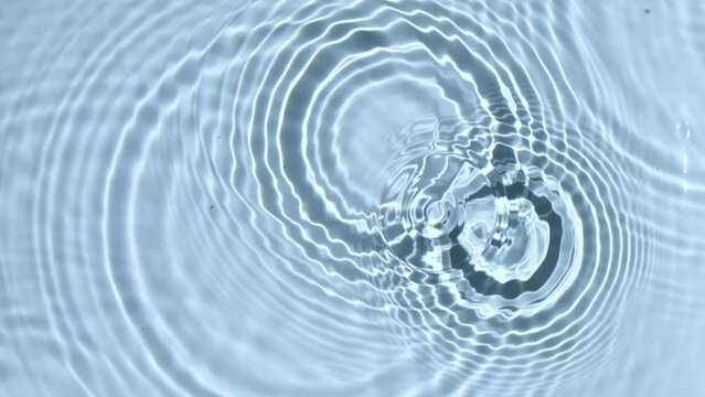 Water drop falling down in slow motion, Top view
