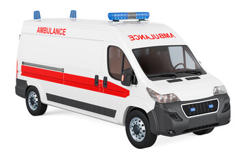 Ambulance van, 3D rendering