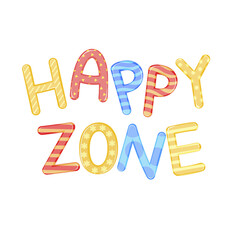 children s words happy zone white background vector graphics