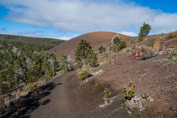 byron ledge trail and cinder cone at hawaii volcanoes national park