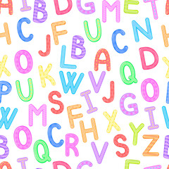 vector graphics cute English, vector seamless pattern