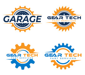 Collection of Gear Service logo, Gear tools logo design vector template, business logo