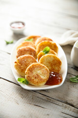 Traditional homemade cottage cheese cakes