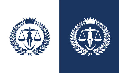 Law firm logo design, Lawyer logo design vector template
