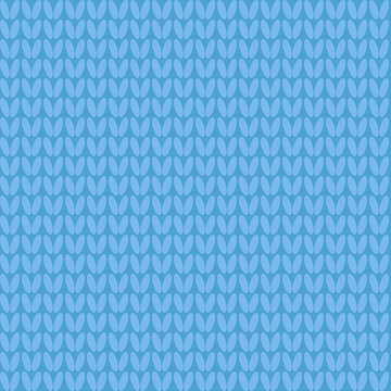 Blue knitted fabric, seamless pattern