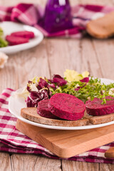 Beetroot veggie burger.