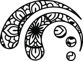 Mandala for adult coloring book,coloring page,print on product, laser cut, paper cut and so on. Vector illustration.

