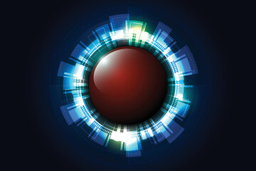 circle glow background The flying saucer pattern sparkles in a circle. Full of futuristic technology elements for creating abstract shapes color scenes.