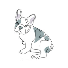 dog in line art style