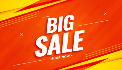 big sale orange banner in modern style