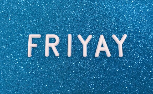 Friyay word on blue background