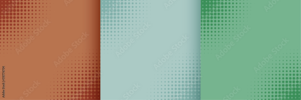 Wall mural elegant halftone design set in three various colors background