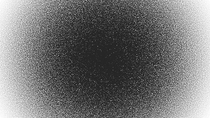Black Noise Stipple Dots Halftone Gradient Vector Distressed Textured Background. Hand Drawn Dotwork Abstract Grungy Grainy Texture. Pointillism Art Abstraction Dotted Graphic Grunge Illustration