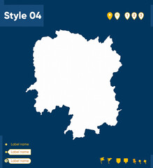 Obraz premium Hunan, China - map isolated on blue background. Outline map. Vector map.