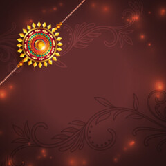 shiny raksha bandhan festival background with text space