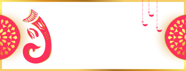 happy ganesh chaturthi festival banner with text space