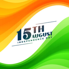 nice 15th august independence day tricolor background - obrazy, fototapety, plakaty