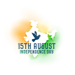 independence day of india background with map and dove bird